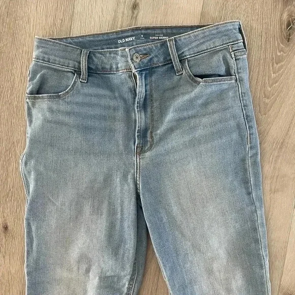 Old Navy Womens High-Waisted Rockstar Super-Skinny Jeans Cara Blue Size 6 Tall - Picture 4 of 12
